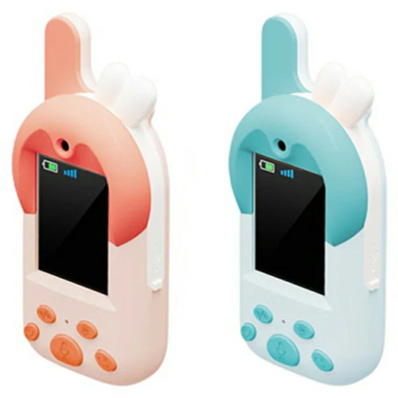 D100 Børne Video Walkie-Talkie Interaktiv Forældre-barn Legetøj Kamera Stemme Kommunikation Lang Rækkevidde - Blå / Pink