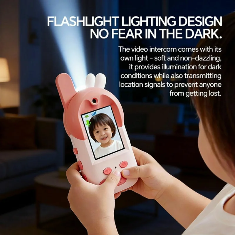 D100 Børne Video Walkie-Talkie Interaktiv Forældre-barn Legetøj Kamera Stemme Kommunikation Lang Rækkevidde - Blå / Pink