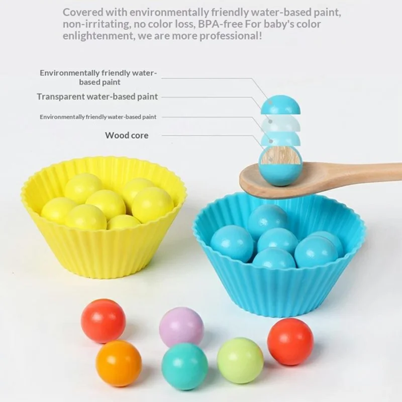 Oy-033 Children Wooden Bead Puzzle Set 77 PCS Color Sorting Game Fine Motor Skills Training Tools