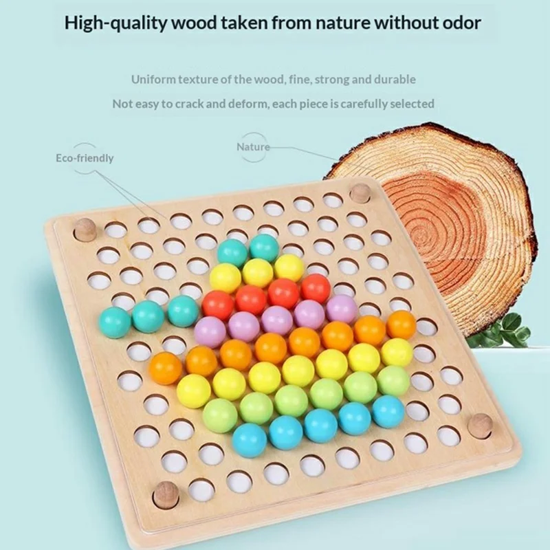 Oy-033 Children Wooden Bead Puzzle Set 77 PCS Color Sorting Game Fine Motor Skills Training Tools