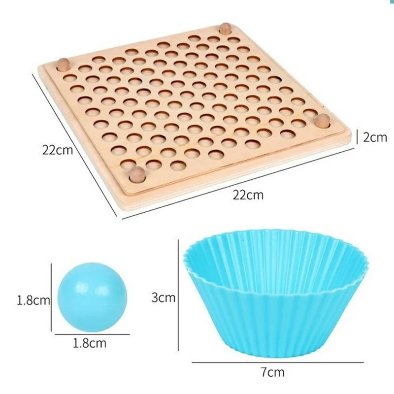 Oy-033 Children Wooden Bead Puzzle Set 77 PCS Color Sorting Game Fine Motor Skills Training Tools