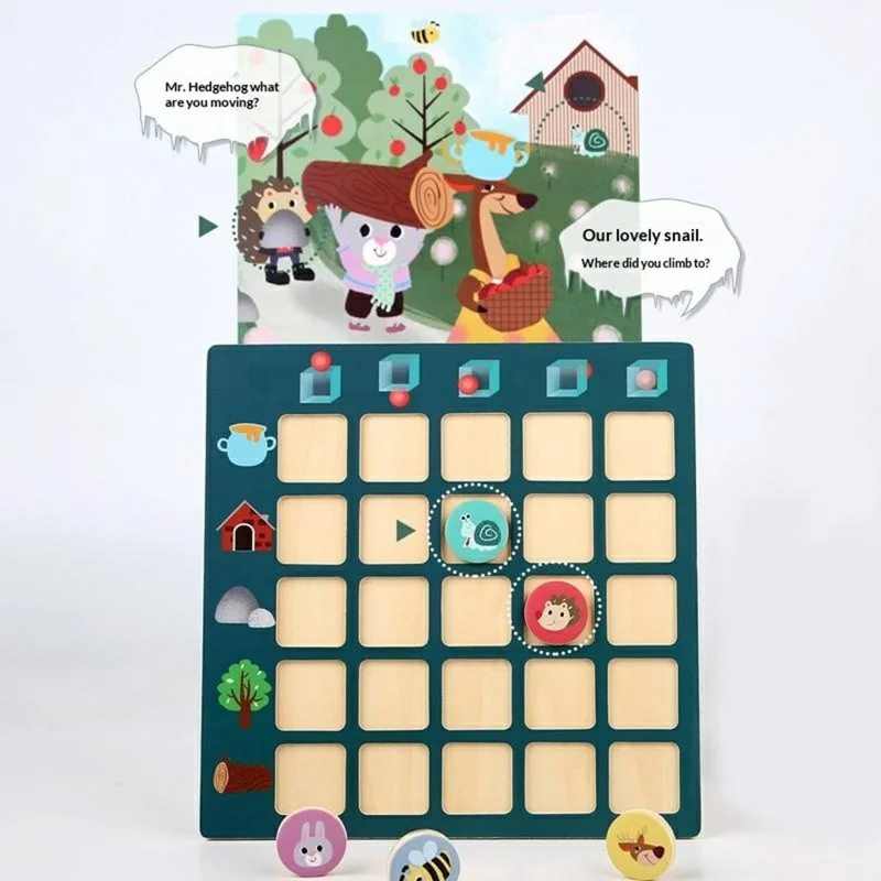 Gioco Educativo per Bambini MWDH-058 Gioco da Tavolo Montessori per il Pensiero Logico Abbinamento di Pattern Animali Cognizione della Direzione