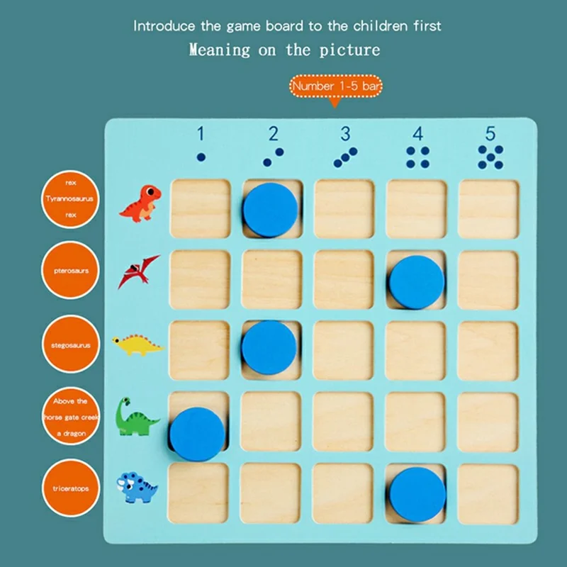 Gioco Educativo MWDH-059 con Disegni di Dinosauri a Cartone per il Riconoscimento della Direzione, Gioco da Tavolo Montessori per il Pensiero Logico dei Bambini