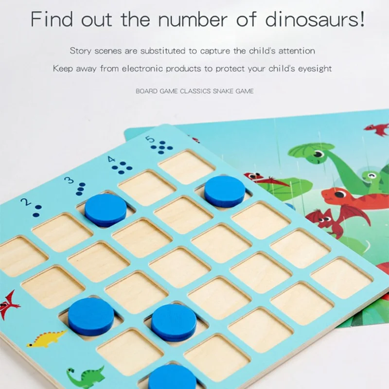 Gioco Educativo MWDH-059 con Disegni di Dinosauri a Cartone per il Riconoscimento della Direzione, Gioco da Tavolo Montessori per il Pensiero Logico dei Bambini