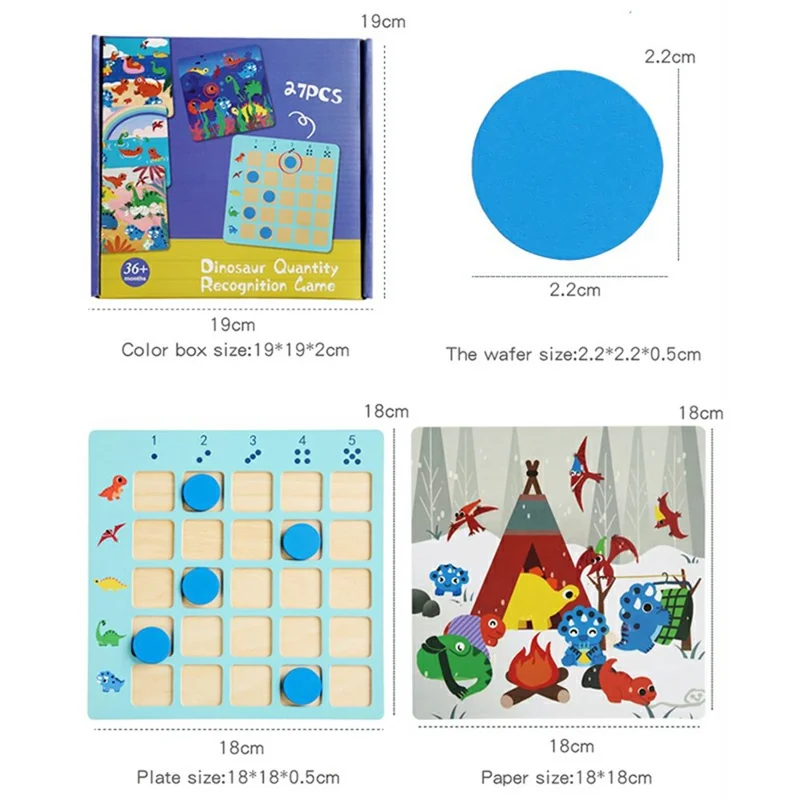 Gioco Educativo MWDH-059 con Disegni di Dinosauri a Cartone per il Riconoscimento della Direzione, Gioco da Tavolo Montessori per il Pensiero Logico dei Bambini