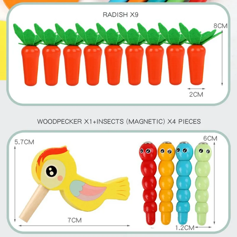 Jouet éducatif en bois multifonction 9 en 1 MWDH-021 pour enfants, cube d'activités avec extraction de carottes et capture d'insectes