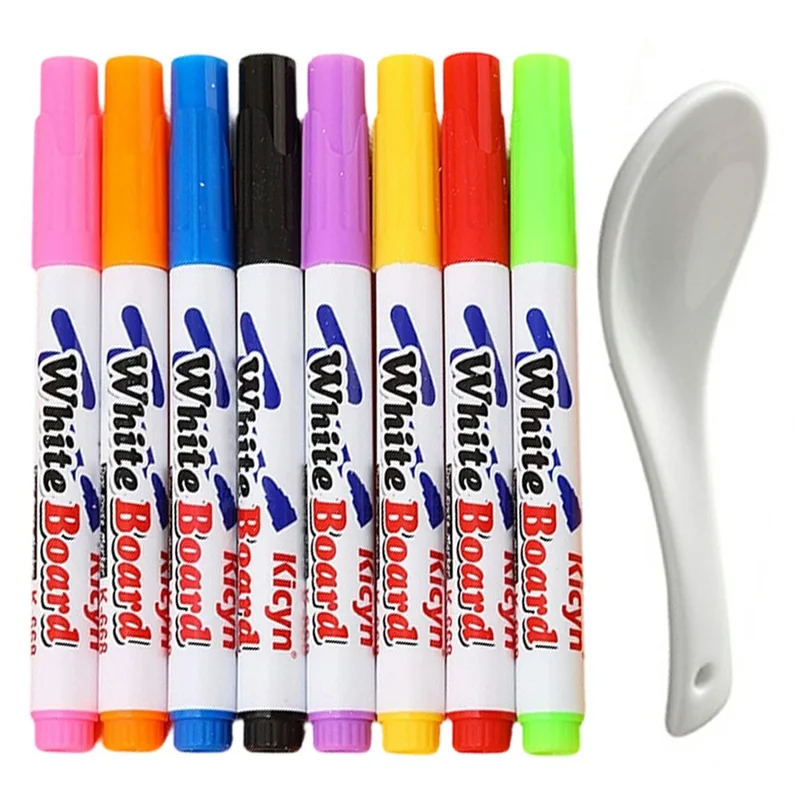 6820 8-teiliges Set Magische Wasser-Kunst-Malstift mit Keramiklöffel Doodle-Spielzeug für Kinder