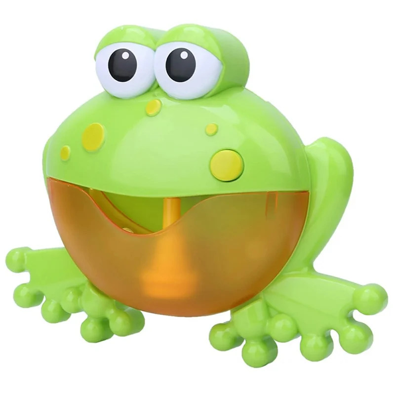 Cartoon Frog Bubble Machine Music Bath Toy with Suction Cups for Baby Toddler Bathtub Play