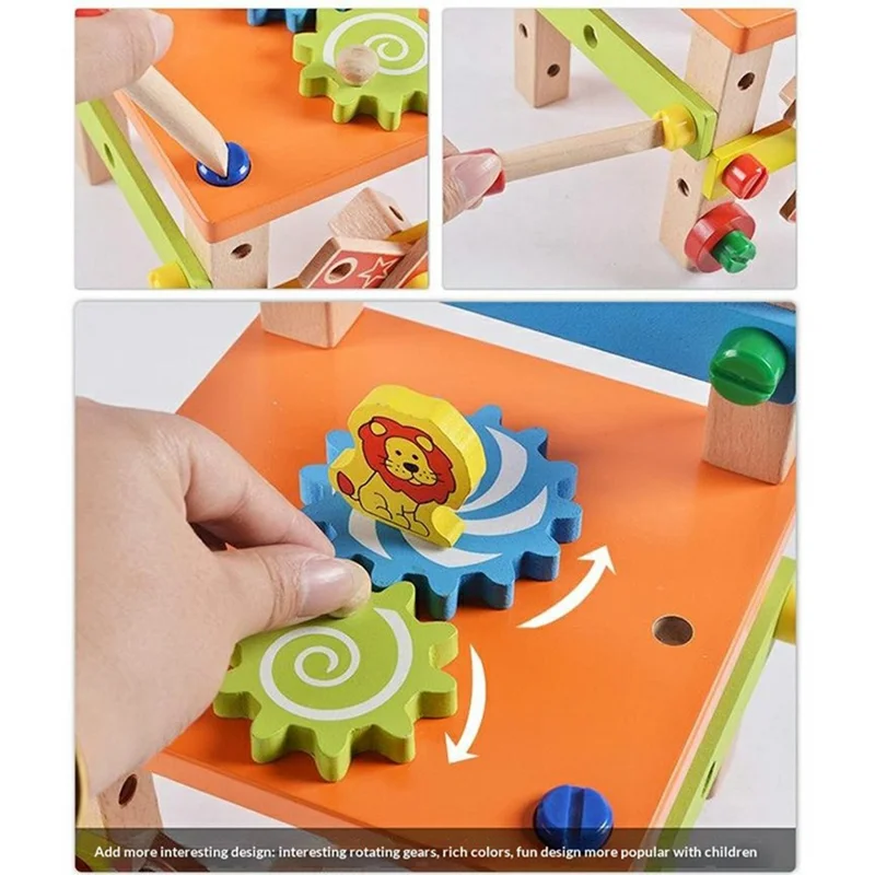 Montessori Assembling Wooden Chair STEM Building Toy Set for Kids Kindergarten Learning Toy - Style A