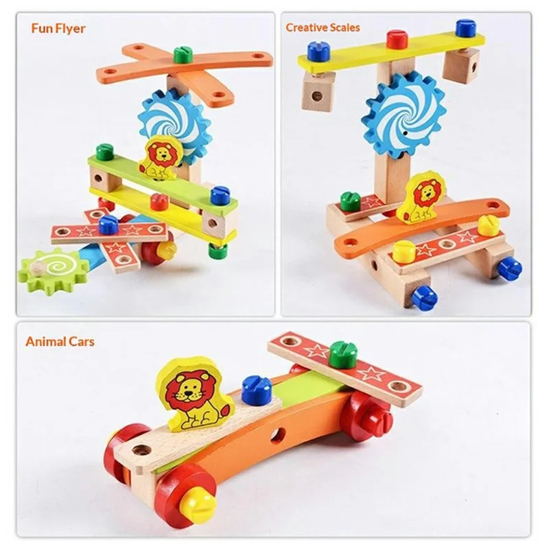 Montessori Assembling Wooden Chair STEM Building Toy Set for Kids Kindergarten Learning Toy - Style A