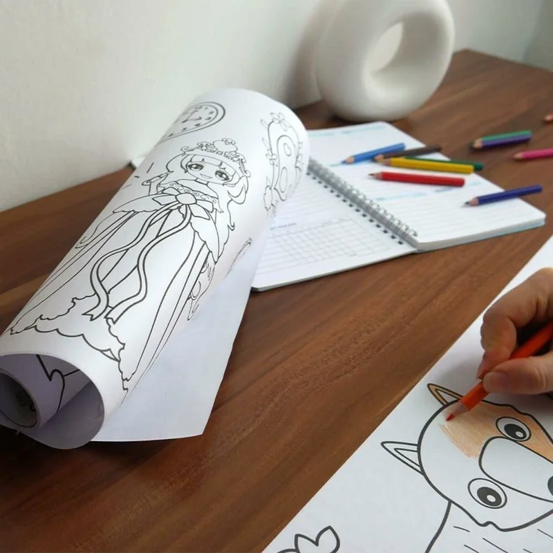 300cm Drawing Paper Roll for Kids Graffiti Scroll Waterproof Children Coloring Paper Art Supplies - Vehicles