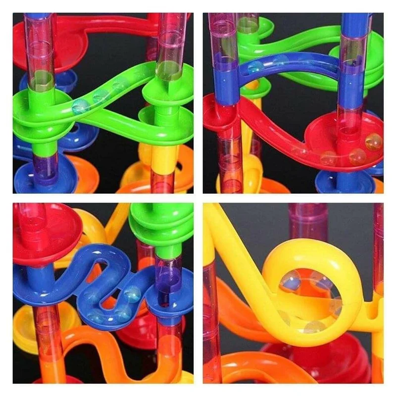 678-7 Ensemble de construction 105 pièces Piste de billes Jouet éducatif STEM Kit de construction de puzzle 3D pour enfants