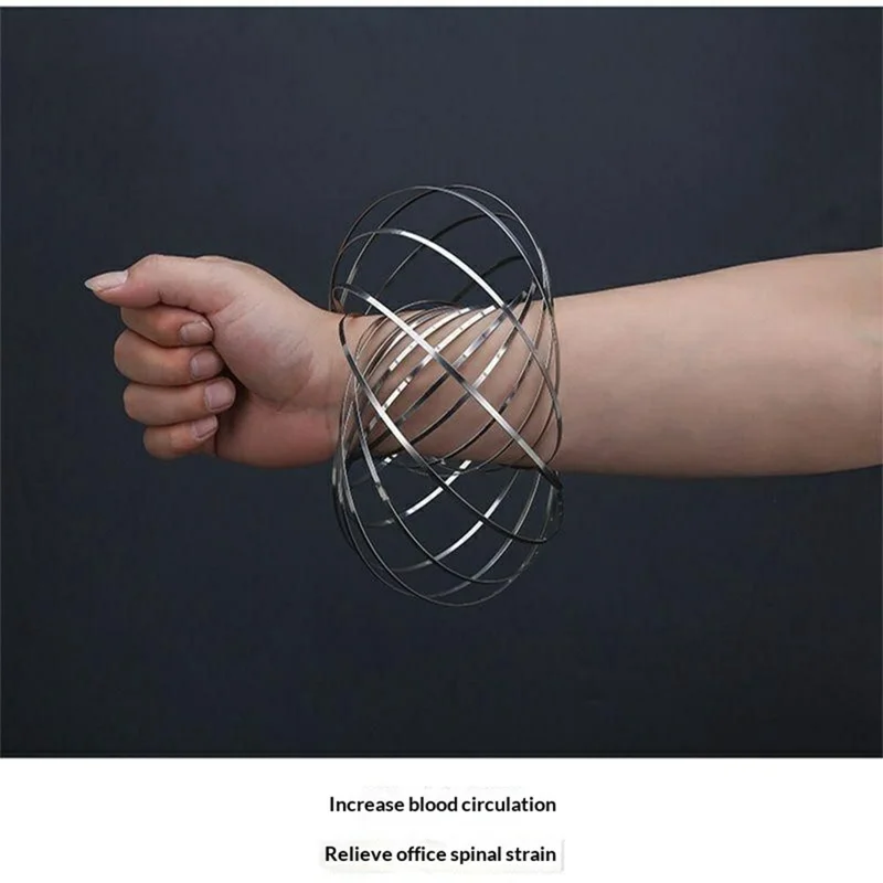 3D Magic Coil Stress Relief Toy Rustfrit Stål Kinetisk Spiral Anti Anxiety Afspændingslegetøj - Sølv
