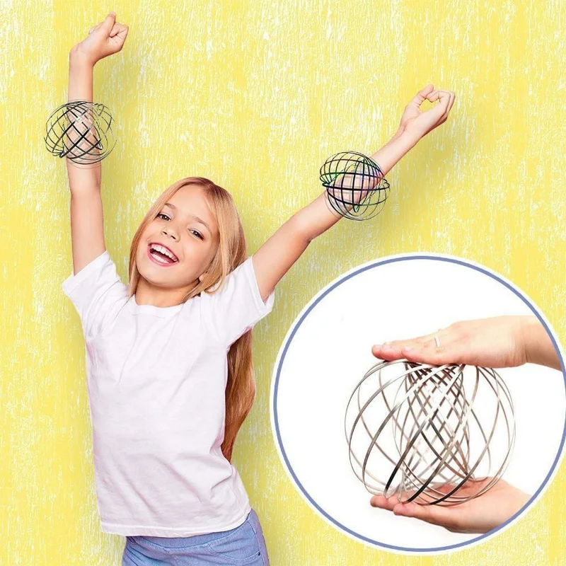 3D Magic Coil Stress Relief Toy Rustfrit Stål Kinetisk Spiral Anti Anxiety Afspændingslegetøj - Sølv