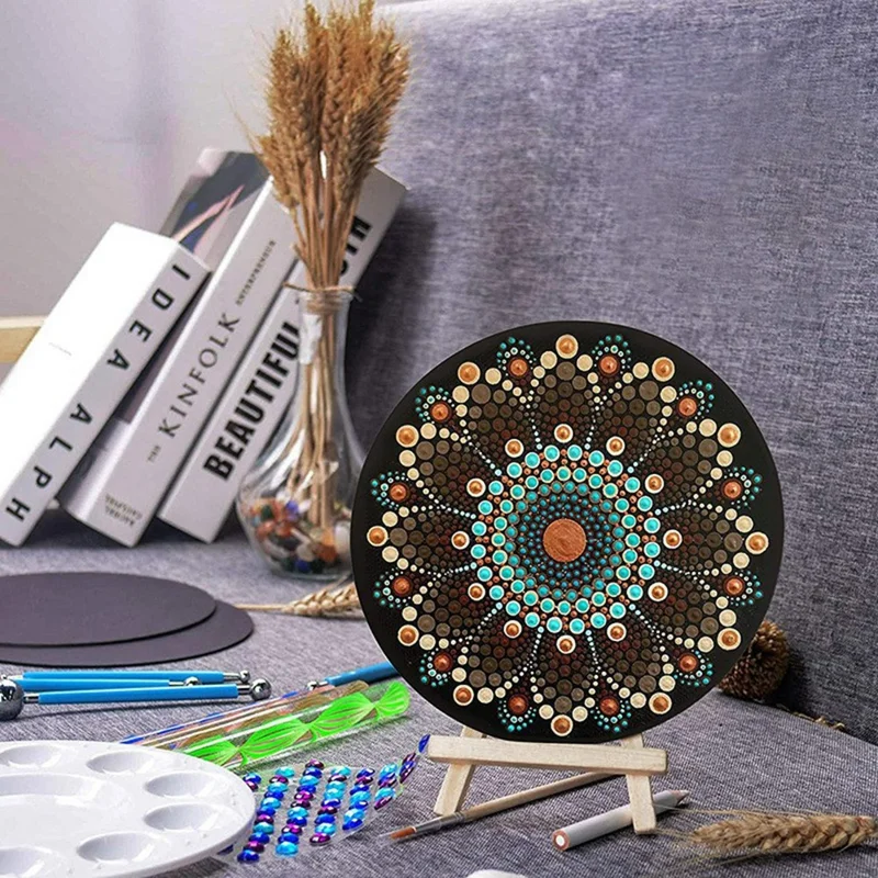 Kit per Pittura Mandala con 32 Pezzi, Strumenti per Puntinatura Fai da Te con Vassoi per Pittura e Stencil Mandala