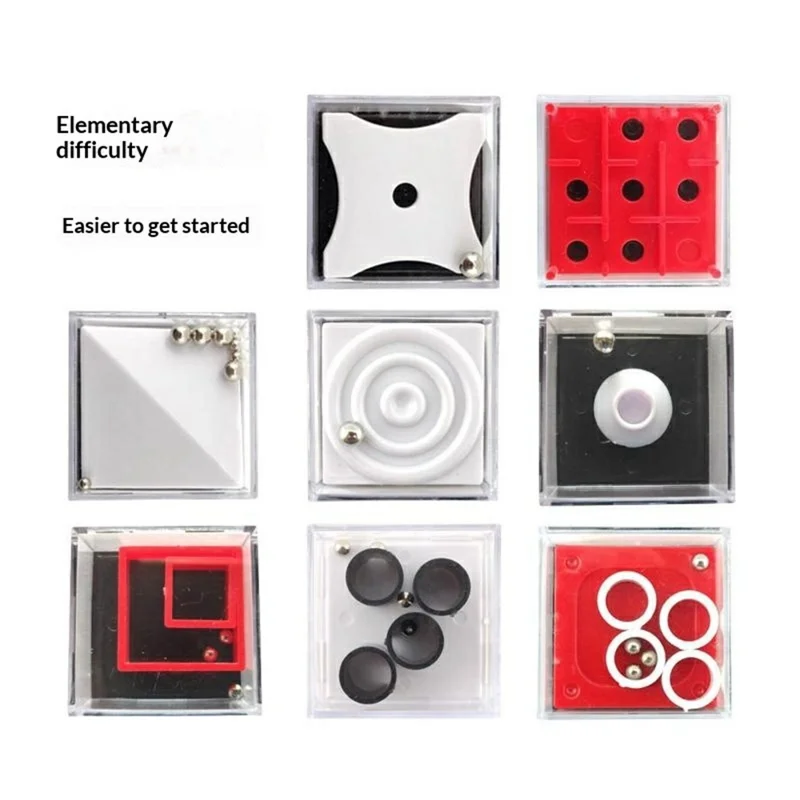 24 pezzi/set Gioco di equilibrio con scatola rompicapo a labirinto a gravità e pallina d'acciaio, giocattolo educativo intelligente per bambini