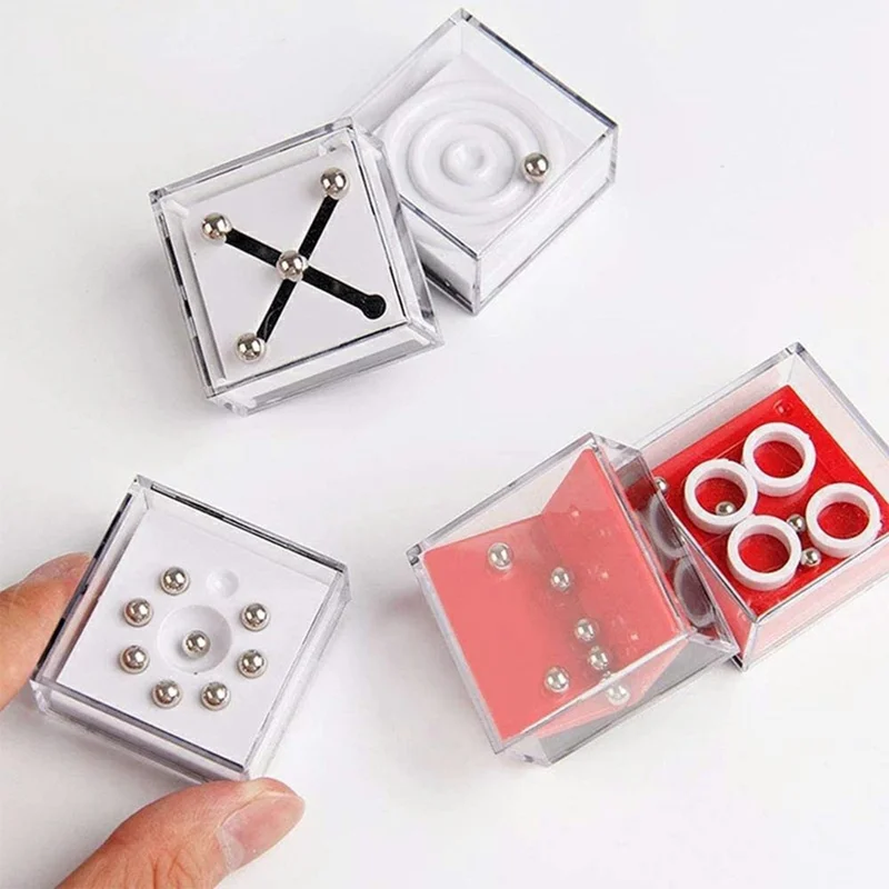 24 pezzi/set Gioco di equilibrio con scatola rompicapo a labirinto a gravità e pallina d'acciaio, giocattolo educativo intelligente per bambini
