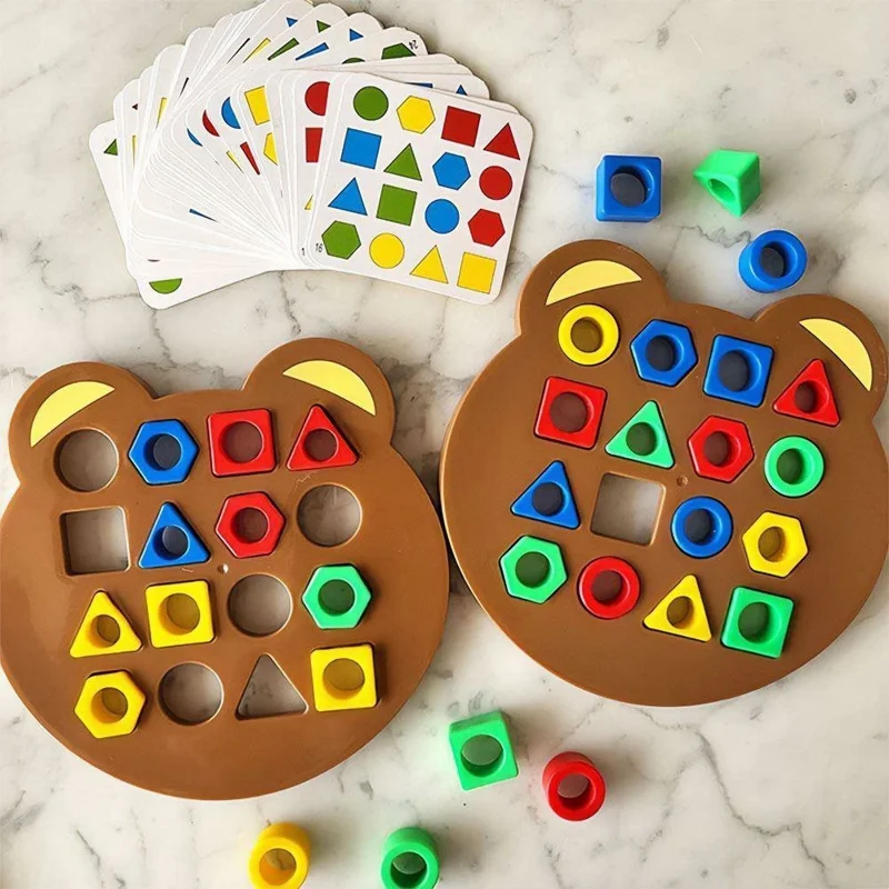 Gioco Educativo di Abbinamento Forme Geometriche Orsetto - Giocattolo per Bambini, Regalo Multicolore