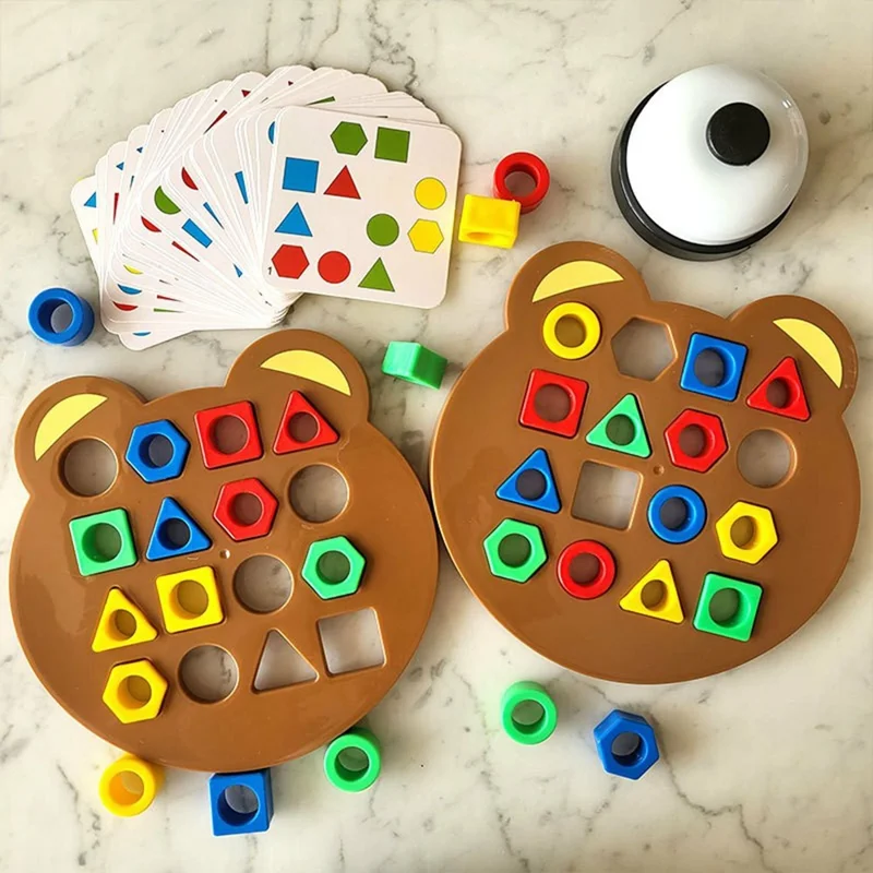 Gioco Educativo di Abbinamento Forme Geometriche Orsetto - Giocattolo per Bambini, Regalo Multicolore