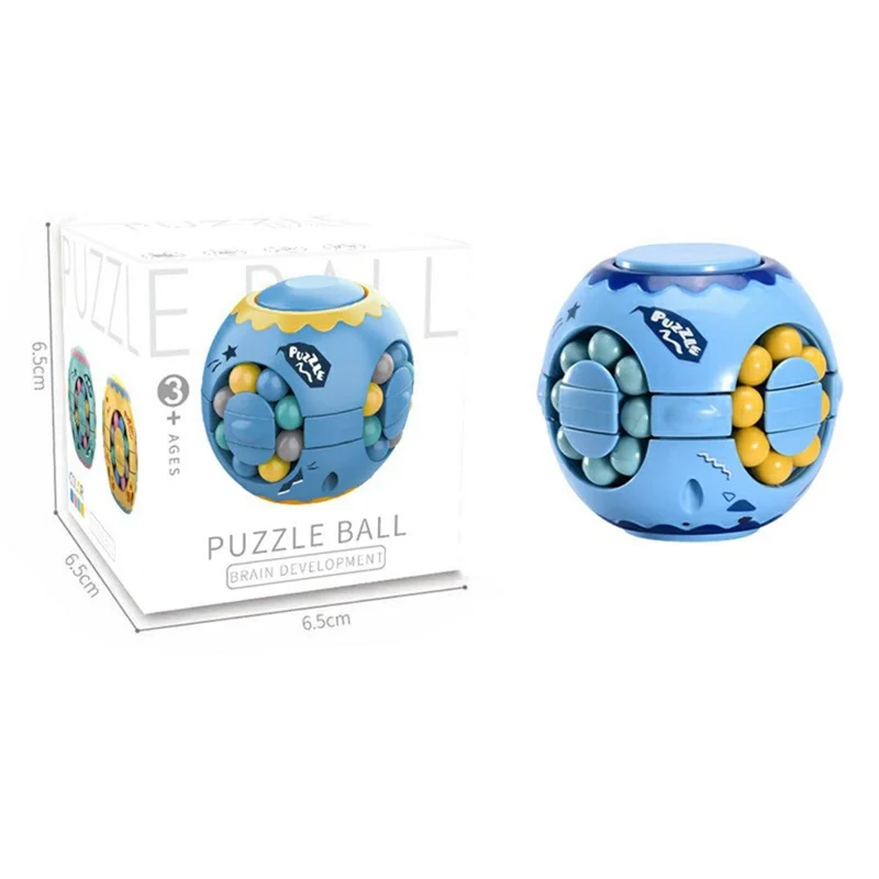 117M Rotate Slide Magic Bean Puzzle Cube Gyro Spinner Toy Fingertips Rotation Games Gift for Kid - Blue