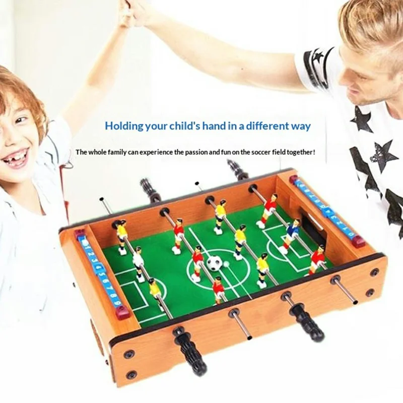 Mini Tavolo da Calcio in Legno per Desktop Gioco Interattivo per Due Giocatori, Giocattolo da Interno 34,5 x 21,5 x 8 cm