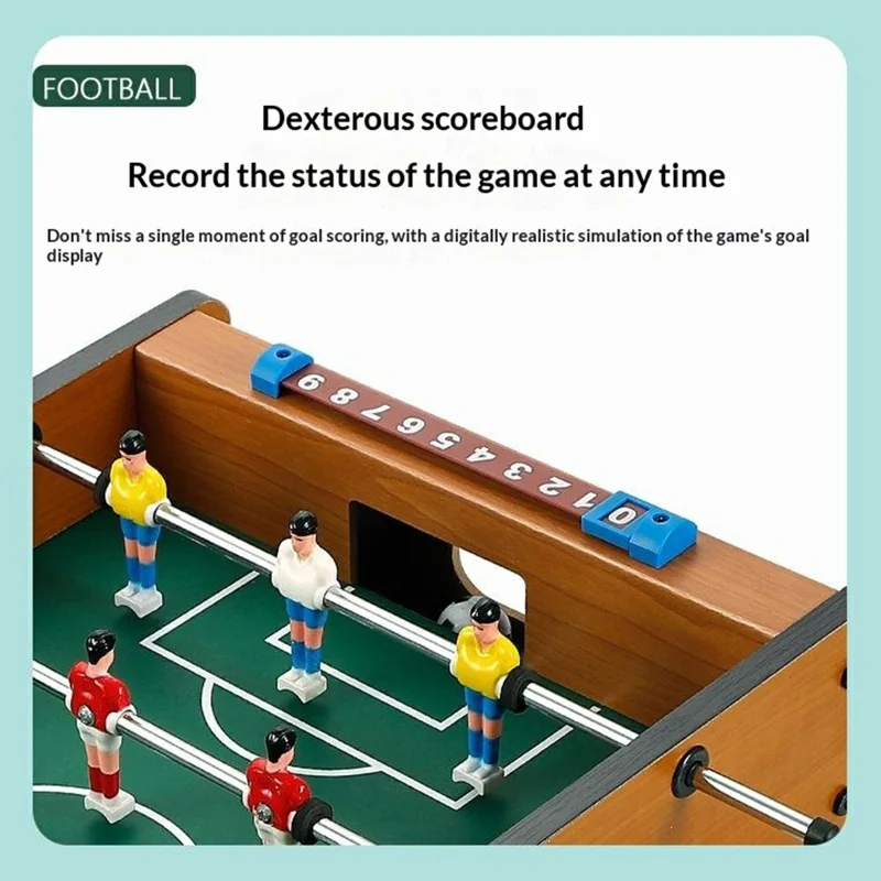 Mini Tavolo da Calcio in Legno per Desktop Gioco Interattivo per Due Giocatori, Giocattolo da Interno 34,5 x 21,5 x 8 cm