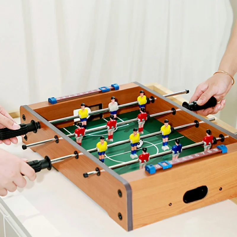Mini Tavolo da Calcio in Legno per Desktop Gioco Interattivo per Due Giocatori, Giocattolo da Interno 34,5 x 21,5 x 8 cm