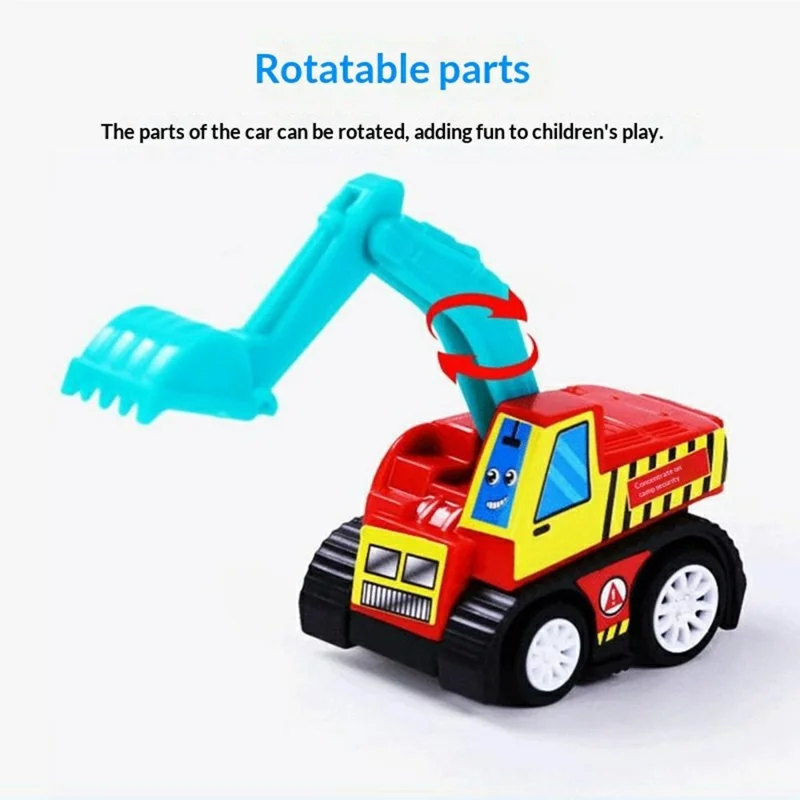 6 Pcs Set Children Construction Vehicle Toy Pull Back Cars Cartoon Engineering Trucks Educational Playset Gift