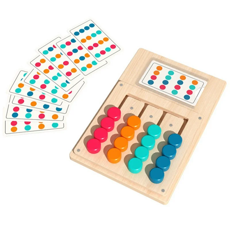 MWDH-2405 Four Color Matching Cognition Learning Game Board Wooden Logic Thinking Toy for Children
