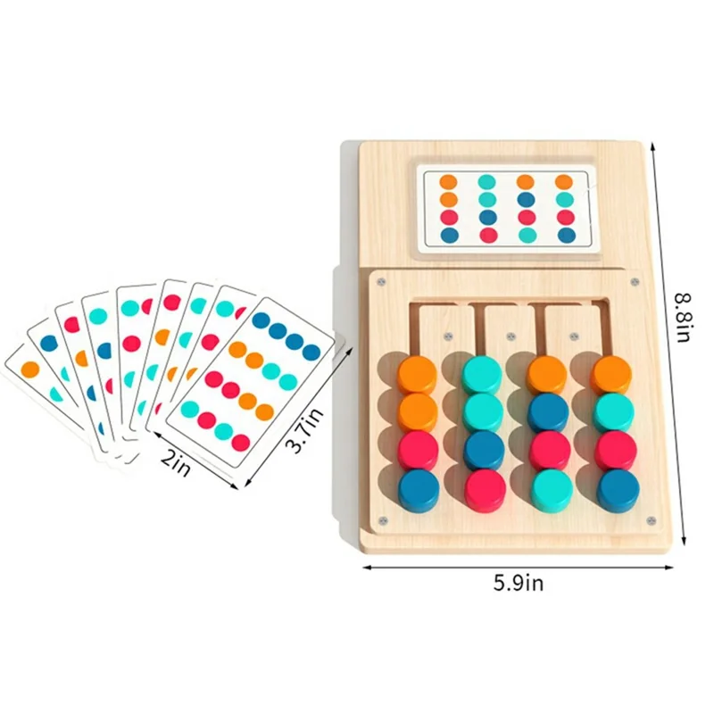 MWDH-2405 Four Color Matching Cognition Learning Game Board Wooden Logic Thinking Toy for Children