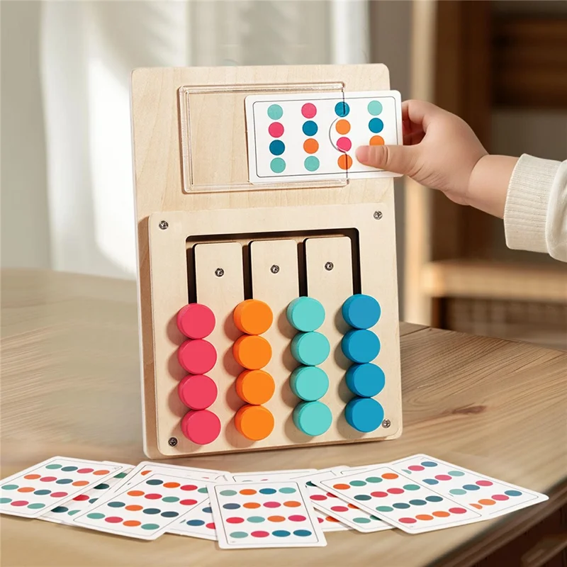 MWDH-2405 Four Color Matching Cognition Learning Game Board Wooden Logic Thinking Toy for Children