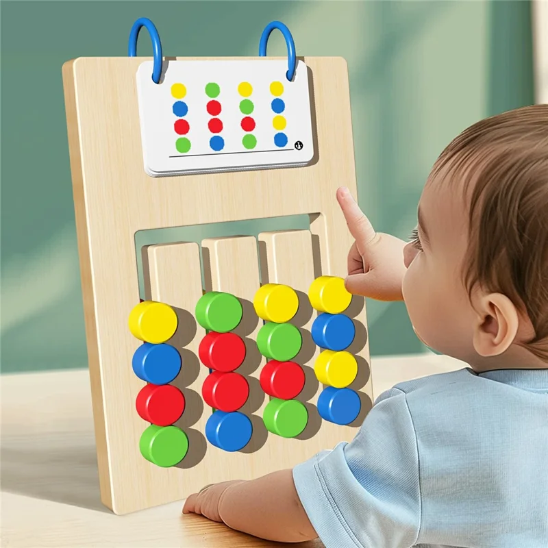 Gioco educativo in legno MWDH-2406 per l'infanzia, abbinamento di quattro colori e forme, giocattolo per lo sviluppo cognitivo e l'apprendimento precoce