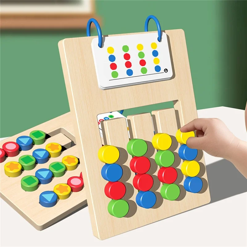Gioco educativo in legno MWDH-2406 per l'infanzia, abbinamento di quattro colori e forme, giocattolo per lo sviluppo cognitivo e l'apprendimento precoce