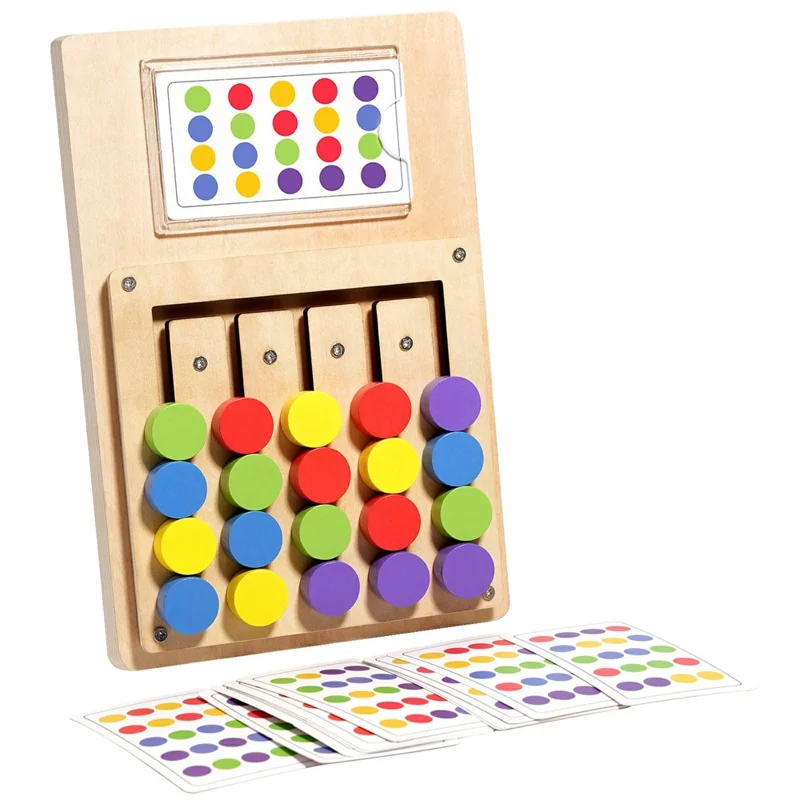 MWDH-2510 Gioco di Abbinamento Colore Cinque Colori, Tavola Logica in Legno Montessori, Giocattolo Educativo per lo Sviluppo Cognitivo