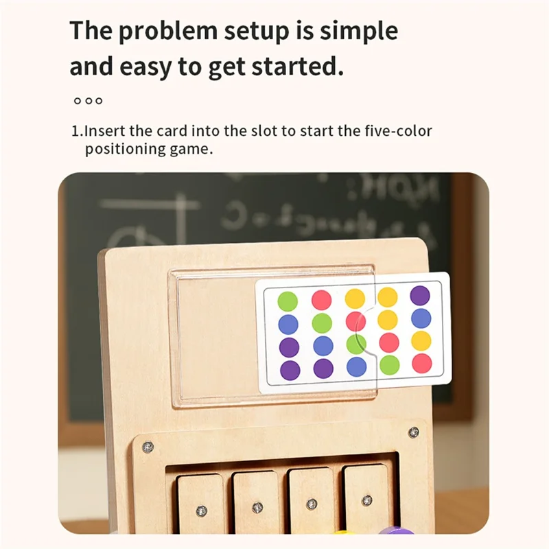 MWDH-2510 Gioco di Abbinamento Colore Cinque Colori, Tavola Logica in Legno Montessori, Giocattolo Educativo per lo Sviluppo Cognitivo