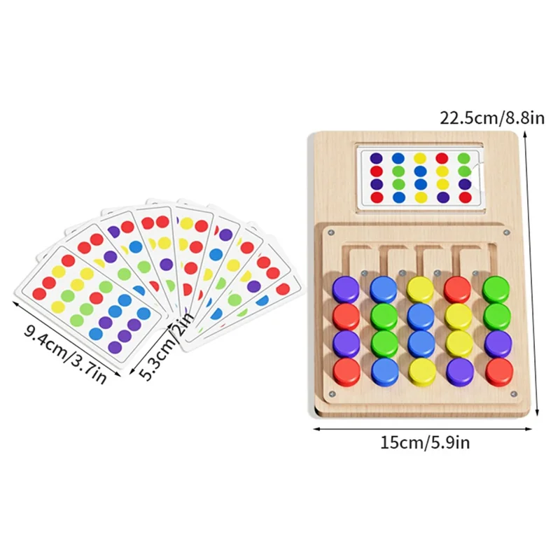 MWDH-2510 Gioco di Abbinamento Colore Cinque Colori, Tavola Logica in Legno Montessori, Giocattolo Educativo per lo Sviluppo Cognitivo