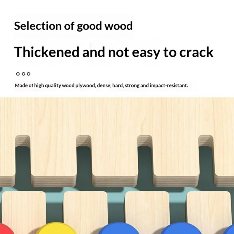 Gioco Educativo in Legno MWDH-2512 Abbinamento di Cinque Colori, Composizione di Lettere e Parole, Gioco Logico per Bambini