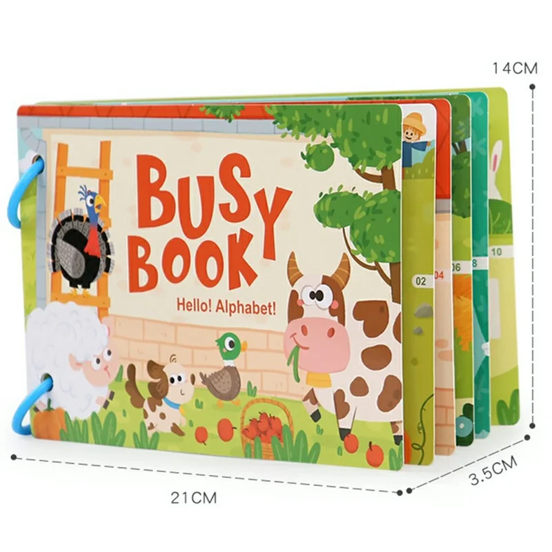 Libro Occupazionale Riutilizzabile con Strappo e Attacca per il Primo Apprendimento, Libro Attività con Nastro Magico, Giocattolo Educativo Silenzioso - 557