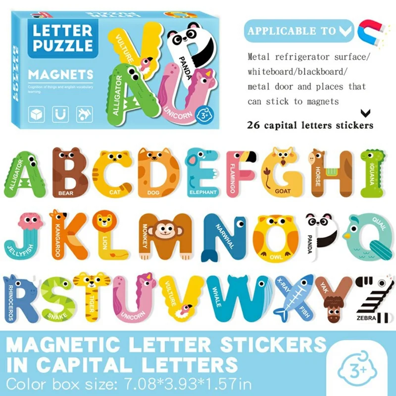 Lettere / Numeri / Animali Puzzle Magnetici Adesivi per Frigorifero Gioco Educativo per l'Apprendimento Cognitivo per Bambini - 591
