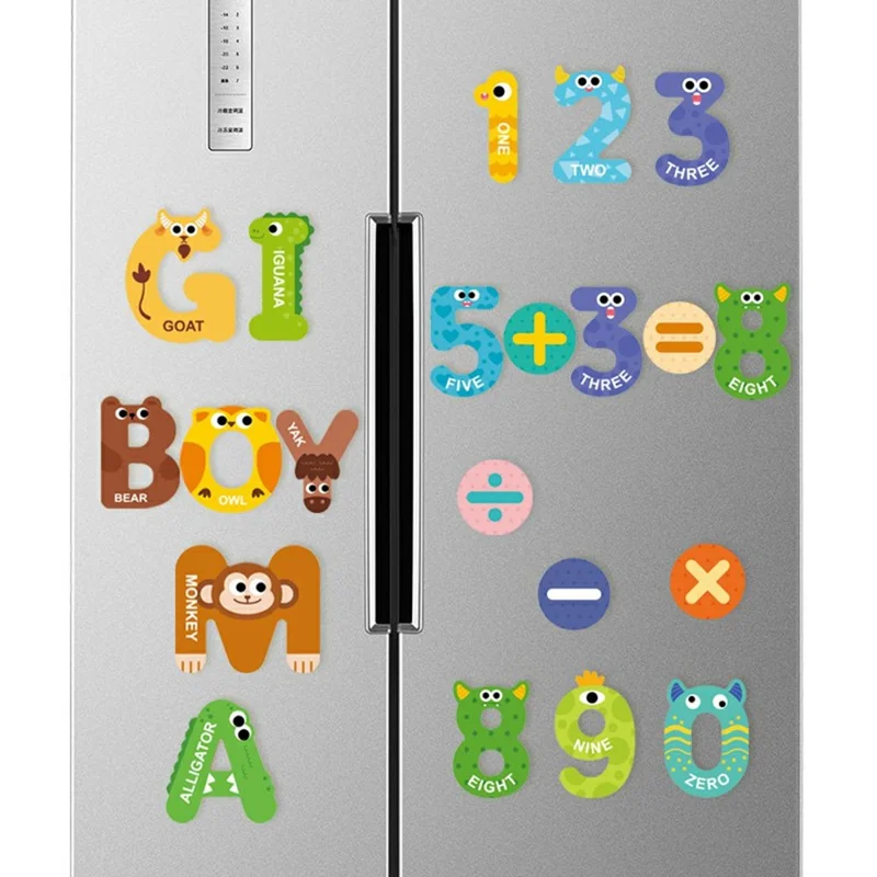 599 Educational Magnetic Letters Numbers Fridge Magnets Learning Toy for Kids Preschool Alphabet Math Teaching Tool