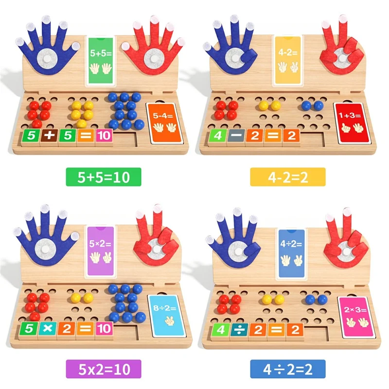 MWDH-2518 Bambini Clip Beads Matematica con Dita Conteggio Gioco Educativo Montessori per l'Infanzia - Multicolore