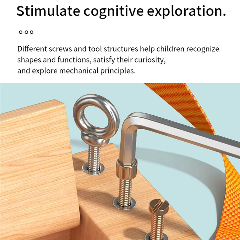 Giocattolo con Cacciavite e Tavola con Dadi Chiave Scatola di Legno Giocattolo Educativo con Tracolla - Legno Robusto