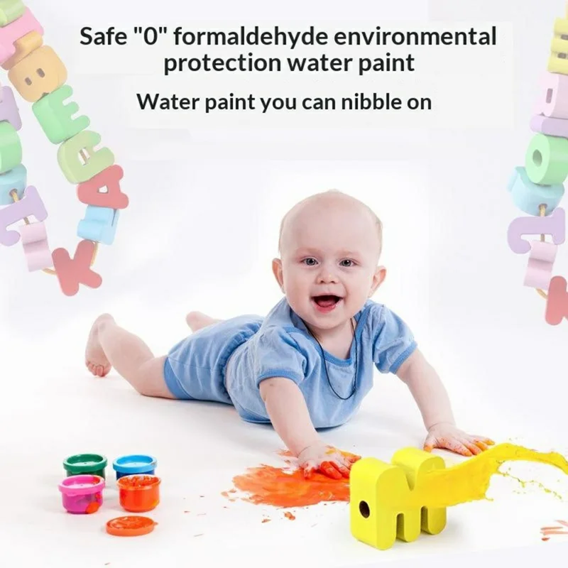 Juguete de ensartar de madera BWQ-027, 65 piezas, juguete educativo de animales, frutas, verduras, aprendizaje por hilado, multicolor