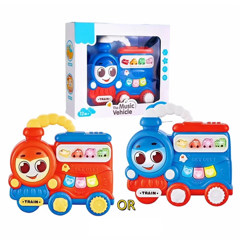 BEL8823-D Kids Electronic Piano Cartoon Train Musical Toy with Light Sound Educational Instrument Learning Toy, Random Color - Train