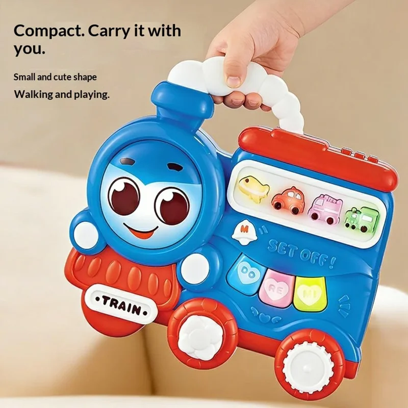 BEL8823-D Kids Electronic Piano Cartoon Train Musical Toy with Light Sound Educational Instrument Learning Toy, Random Color - Train