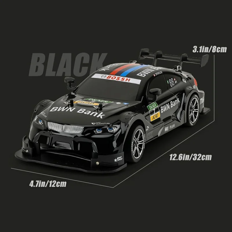8812 1:16 Scale 4WD RC Drift Car 2.4GHz Remote Control ESP Gyroscope LED Lights All Terrain Racing Car - Black