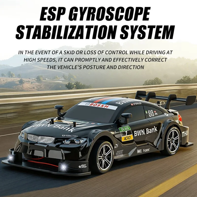 8812 1:16 Scale 4WD RC Drift Car 2.4GHz Remote Control ESP Gyroscope LED Lights All Terrain Racing Car - Black