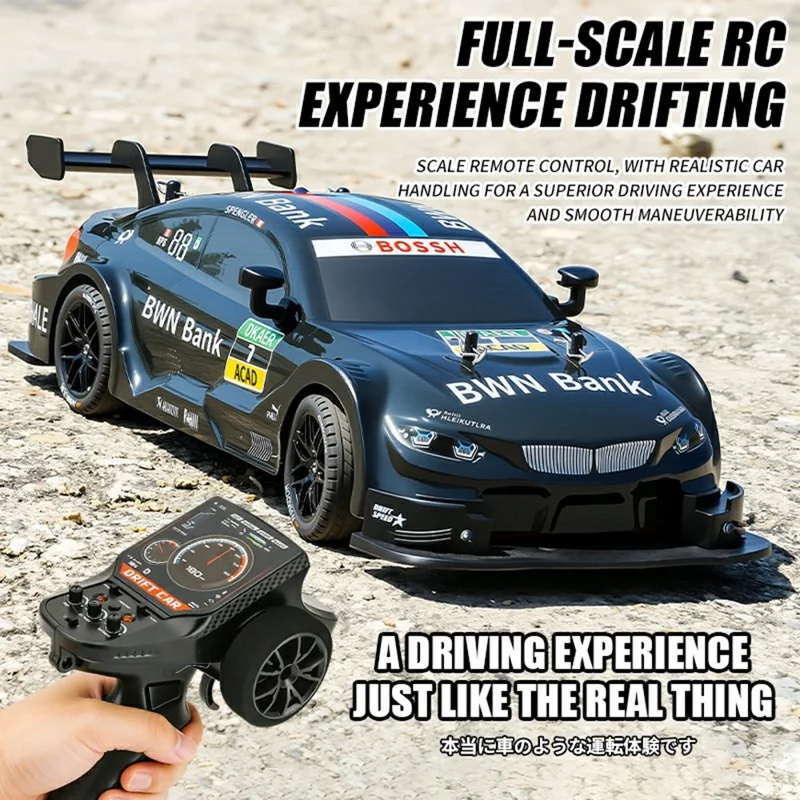 8812 1:16 Scale 4WD RC Drift Car 2.4GHz Remote Control ESP Gyroscope LED Lights All Terrain Racing Car - Black