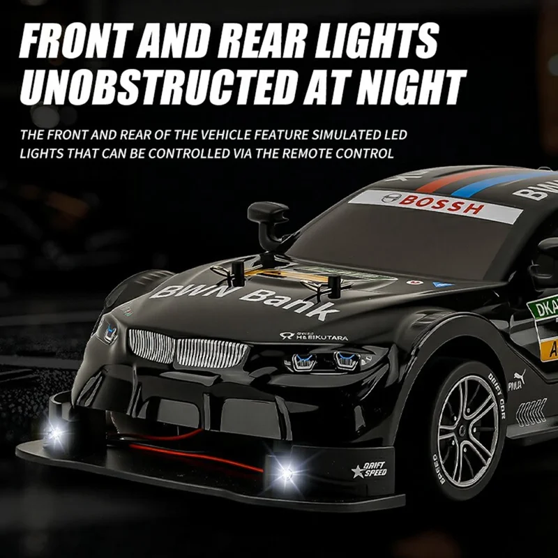 8812 1:16 Scale 4WD RC Drift Car 2.4GHz Remote Control ESP Gyroscope LED Lights All Terrain Racing Car - Black