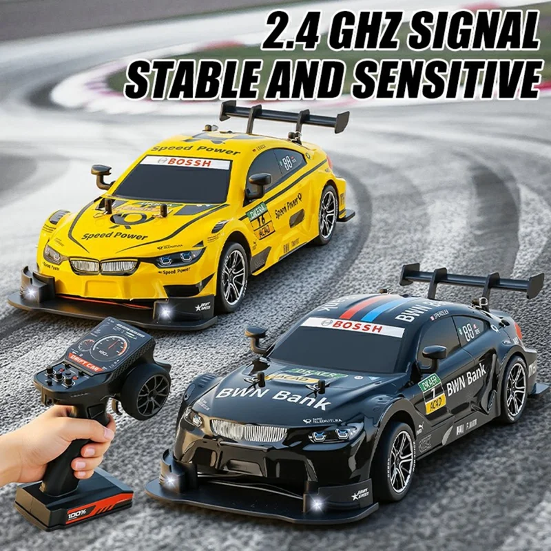8812 1:16 Scale 4WD RC Drift Car 2.4GHz Remote Control ESP Gyroscope LED Lights All Terrain Racing Car - Black